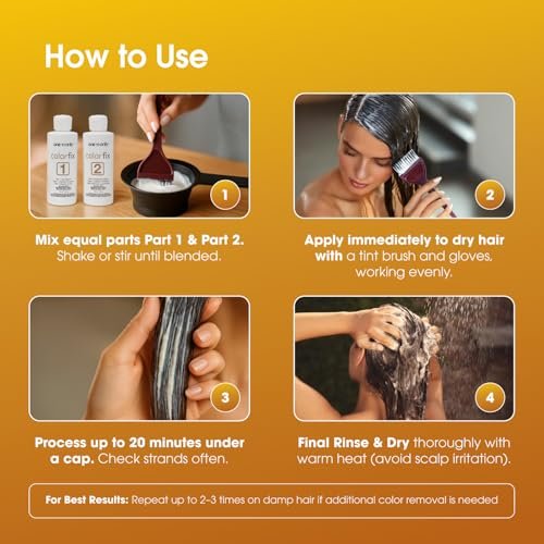 One 'n Only Colorfix Hair Color Remover Kit with Argan Oil - Professional Hair Dye Remover for Targeted Color Correction, Cruelty Free (1 Kit) - görsel 12