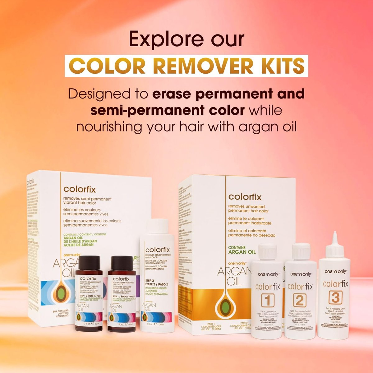 One 'n Only Colorfix Hair Color Remover Kit with Argan Oil - Professional Hair Dye Remover for Targeted Color Correction, Cruelty Free (1 Kit) - görsel 13