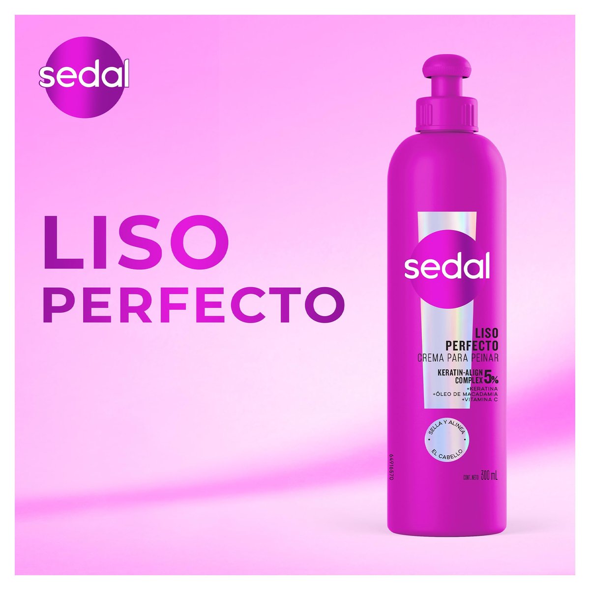 Sedal Liso Perfecto Shampoo with Hydrolyzed Protein - 300 ml (10.1 Fl Oz) - görsel 5