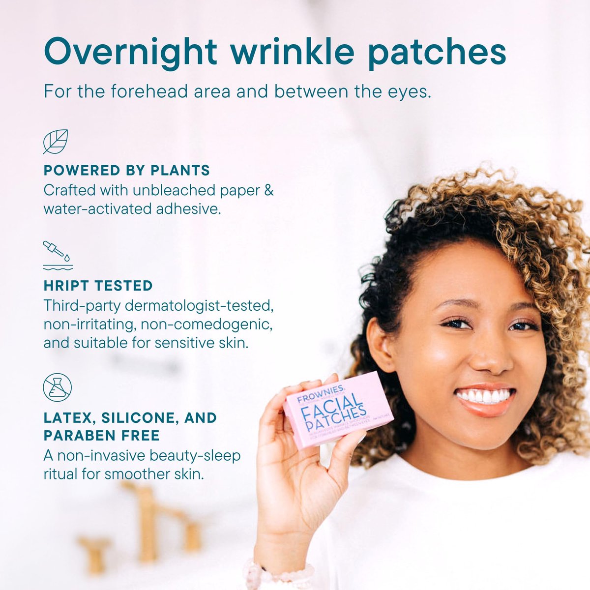 Frownies Forehead & Between the Eyes Wrinkle Patches (144 Count) – Overnight Non-Comedogenic Patches to Smooth Forehead & Eleven Lines, 3 Pack Avelisse