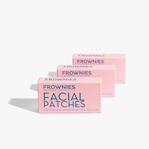 Frownies Forehead & Between the Eyes Wrinkle Patches (144 Count) – Overnight Non-Comedogenic Patches to Smooth Forehead & Eleven Lines, 3 Pack Avelisse