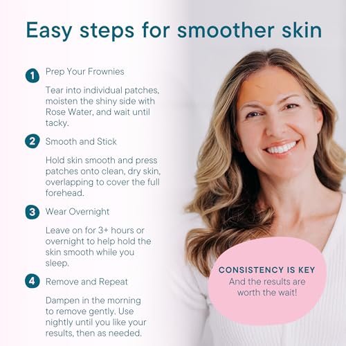 Frownies Forehead & Between the Eyes Wrinkle Patches (144 Count) – Overnight Non-Comedogenic Patches to Smooth Forehead & Eleven Lines, 3 Pack Avelisse