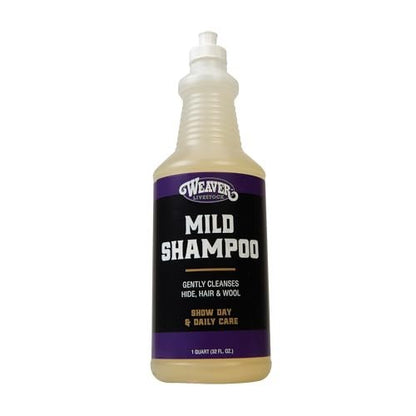 Weaver Livestock Mild Shampoo – Gentle Coconut-Based Formula for Cattle Hide, Hair & Wool – Daily Use Show Supplies (Quart) Avelisse