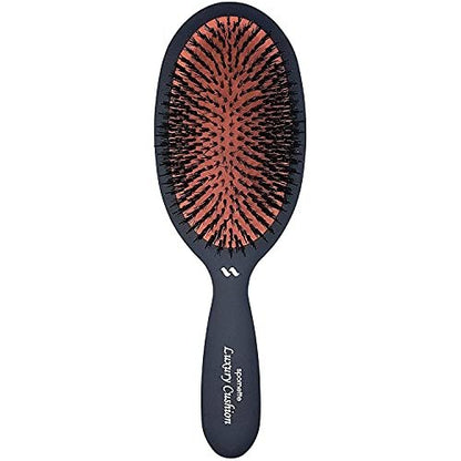 Spornette Boar Bristle Hair Brush - Large Luxury Cushion Oval Vented Brush for Styling & Smoothing - Nylon & Boar Bristles Reduce Breakage for All Hair Types Avelisse