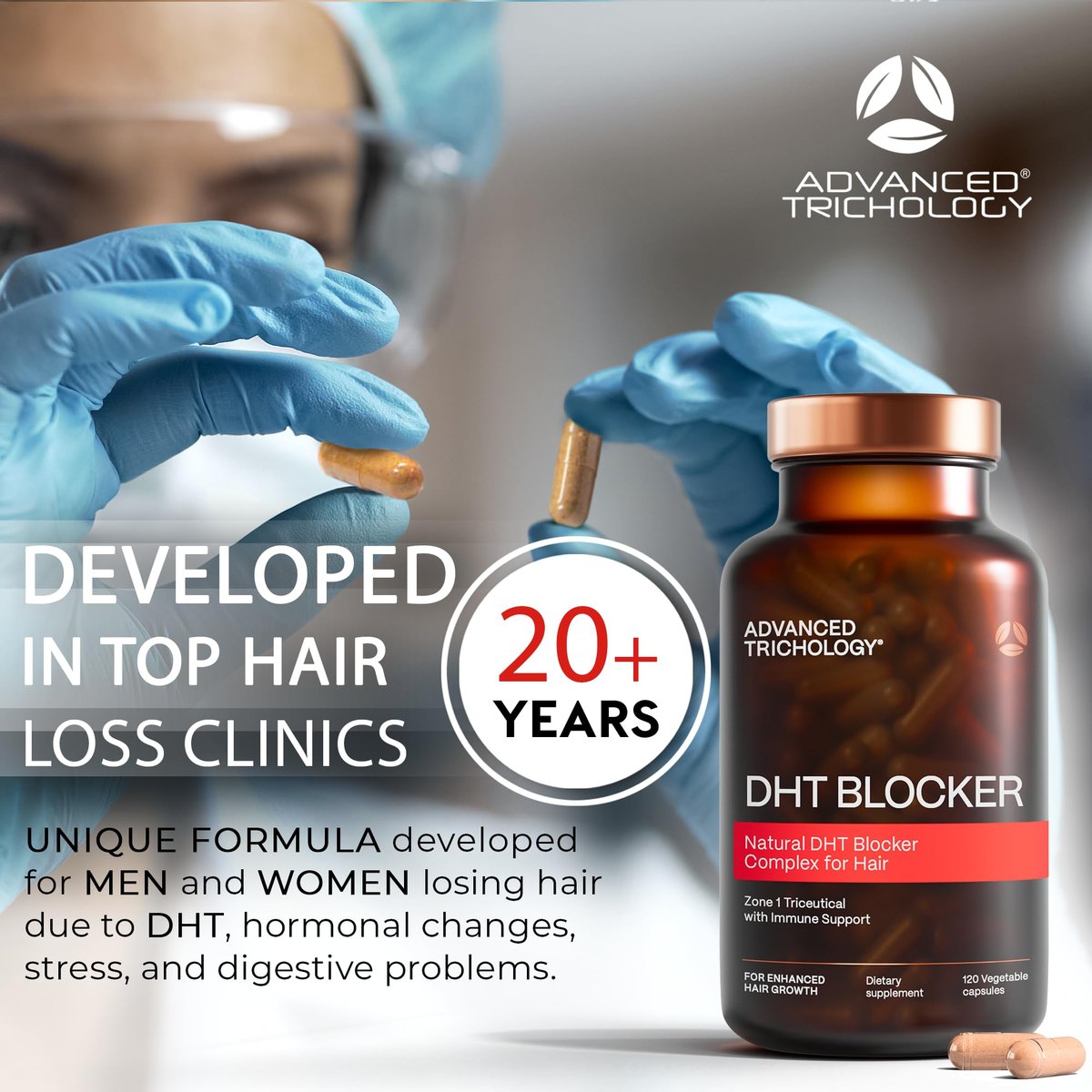 DHT Blocker Hair Growth Supplement for Men and Women | Saw Palmetto | Approved by American Hair Loss Association | Advanced Trichology Avelisse