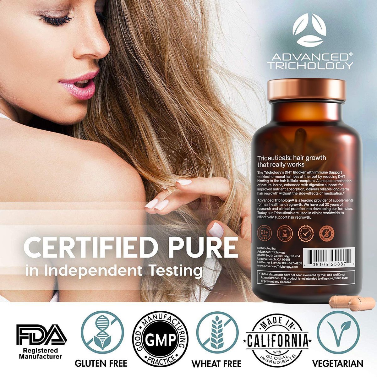 DHT Blocker Hair Growth Supplement for Men and Women | Saw Palmetto | Approved by American Hair Loss Association | Advanced Trichology Avelisse