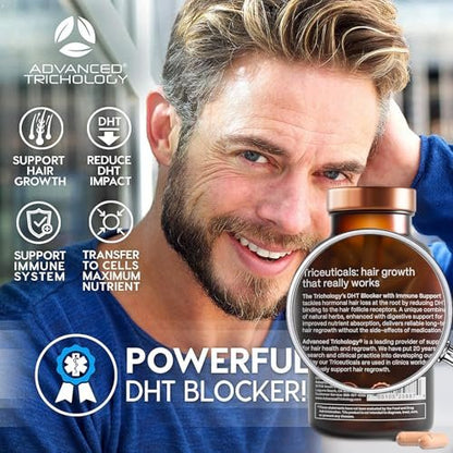DHT Blocker Hair Growth Supplement for Men and Women | Saw Palmetto | Approved by American Hair Loss Association | Advanced Trichology Avelisse