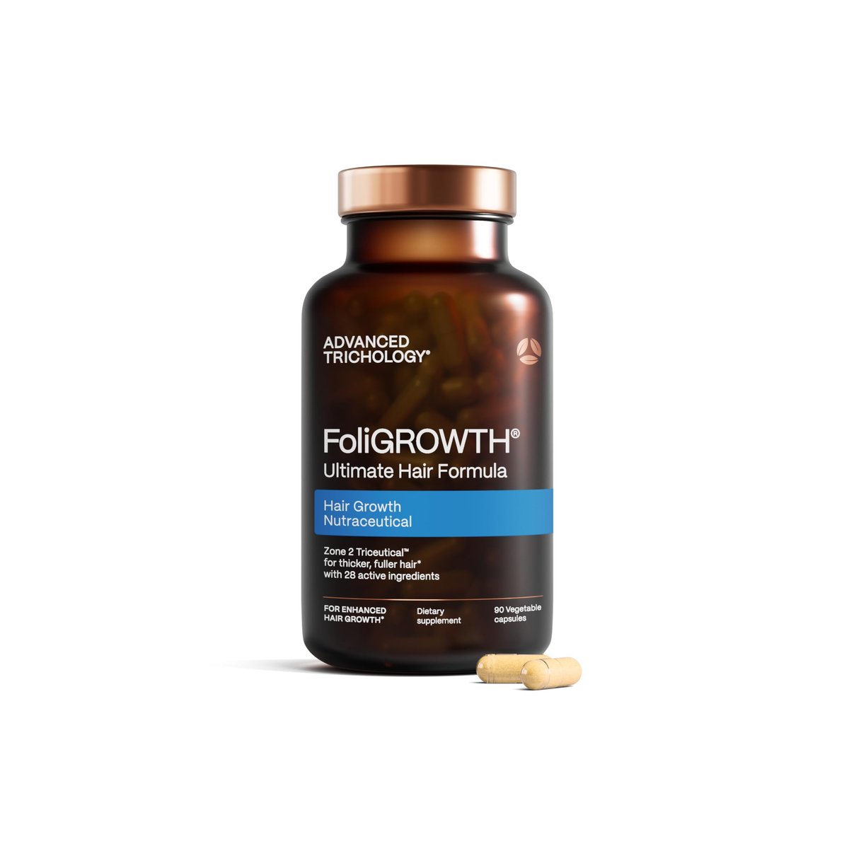 FoliGROWTH Hair Growth Supplement for Women & Men | Thicker, Fuller Hair | American Hair Loss Association Approved | 90 Count Avelisse