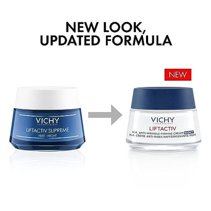 Vichy LiftActiv Supreme Night Cream - Anti-Aging Face Cream with Vitamin C & Rhamnose - Firm & Brighten - 1.7 Fl Oz Avelisse