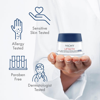 Vichy LiftActiv Supreme Night Cream - Anti-Aging Face Cream with Vitamin C & Rhamnose - Firm & Brighten - 1.7 Fl Oz Avelisse