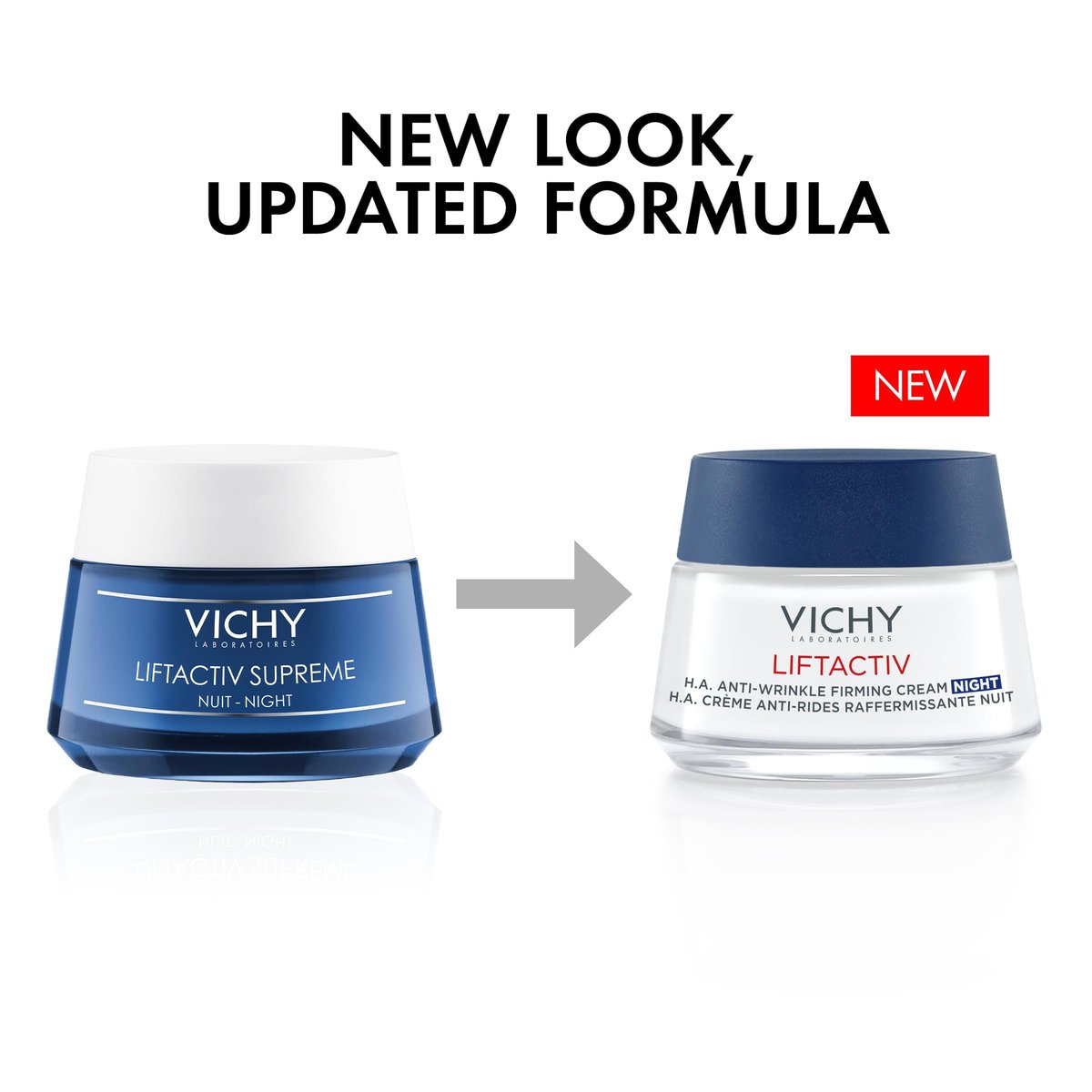 Vichy LiftActiv Supreme Night Cream - Anti-Aging Face Cream with Vitamin C & Rhamnose - Firm & Brighten - 1.7 Fl Oz Avelisse