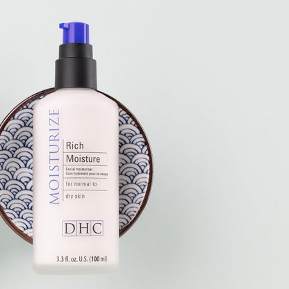 DHC Rich Moisture Lightweight Facial Moisturizer for Dry Skin – Fragrance & Colorant Free, 3.3 fl oz Avelisse