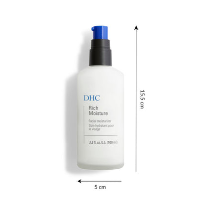 DHC Rich Moisture Lightweight Facial Moisturizer for Dry Skin – Fragrance & Colorant Free, 3.3 fl oz Avelisse