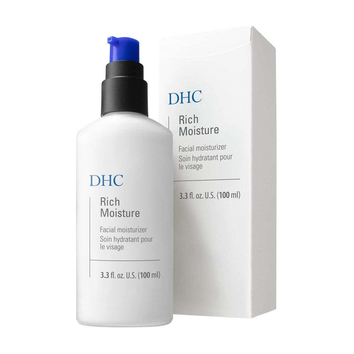DHC Rich Moisture Lightweight Facial Moisturizer for Dry Skin – Fragrance & Colorant Free, 3.3 fl oz Avelisse