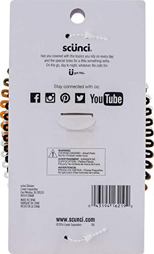 Scunci Effortless Beauty Stretch Hair Combs - 3 Pack (Tortoise, Opaque White, Black) for Fine, Thick, and All Hair Types