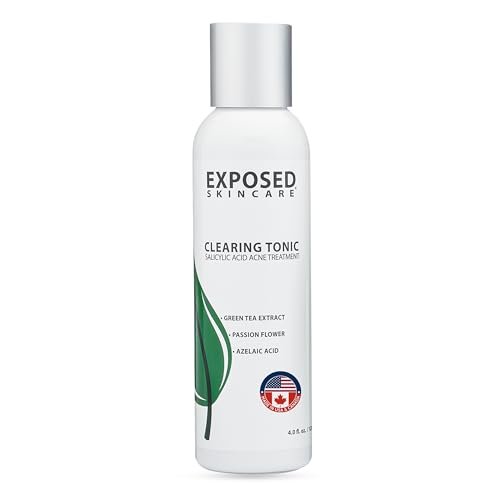 Exposed Skin Care Clearing Tonic Facial Toner – 1% Salicylic Acid & Witch Hazel for Acne, Blackheads & Oily Skin – Natural, Non-Toxic, Cruelty Free Avelisse