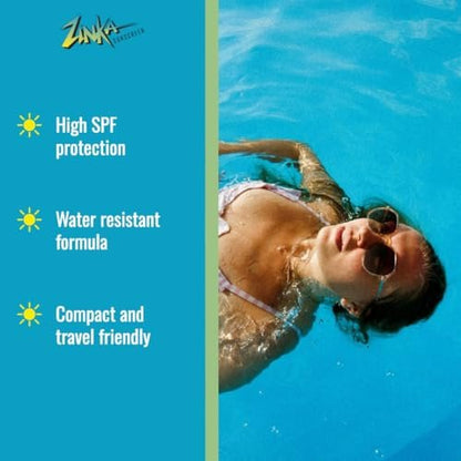 Zinka Clear Zinc Oxide Sunscreen Stick SPF 50 - Non-Greasy, Water-Resistant Face Sunscreen for Sensitive Skin, 0.49 oz Avelisse