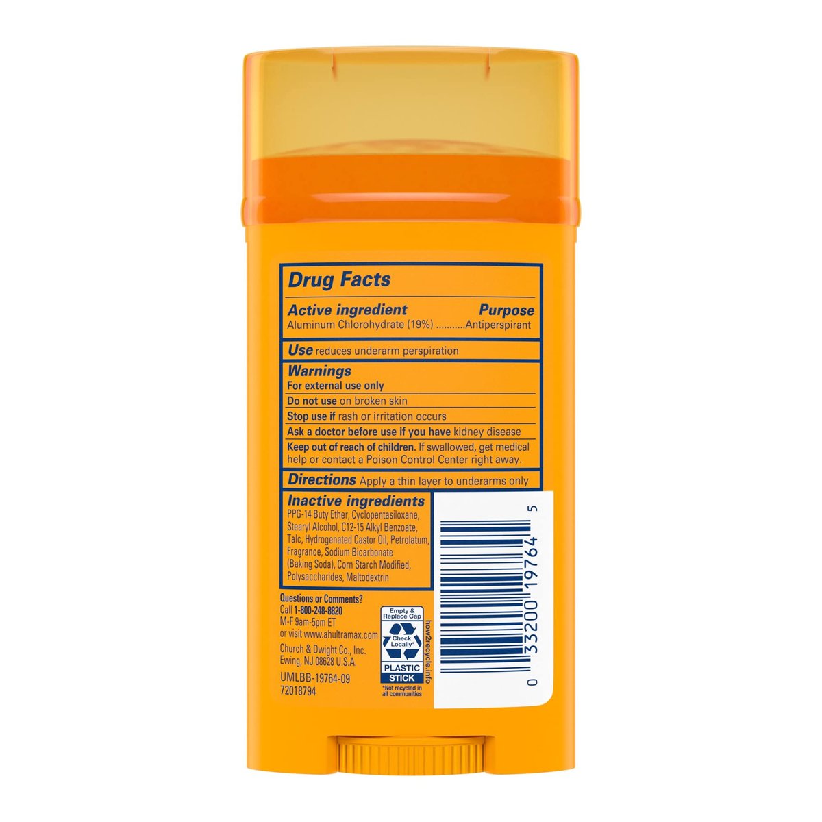 ARM & HAMMER ULTRAMAX Anti-Perspirant Deodorant Solid Cool Blast, 2.6 oz (Pack of 6) Avelisse