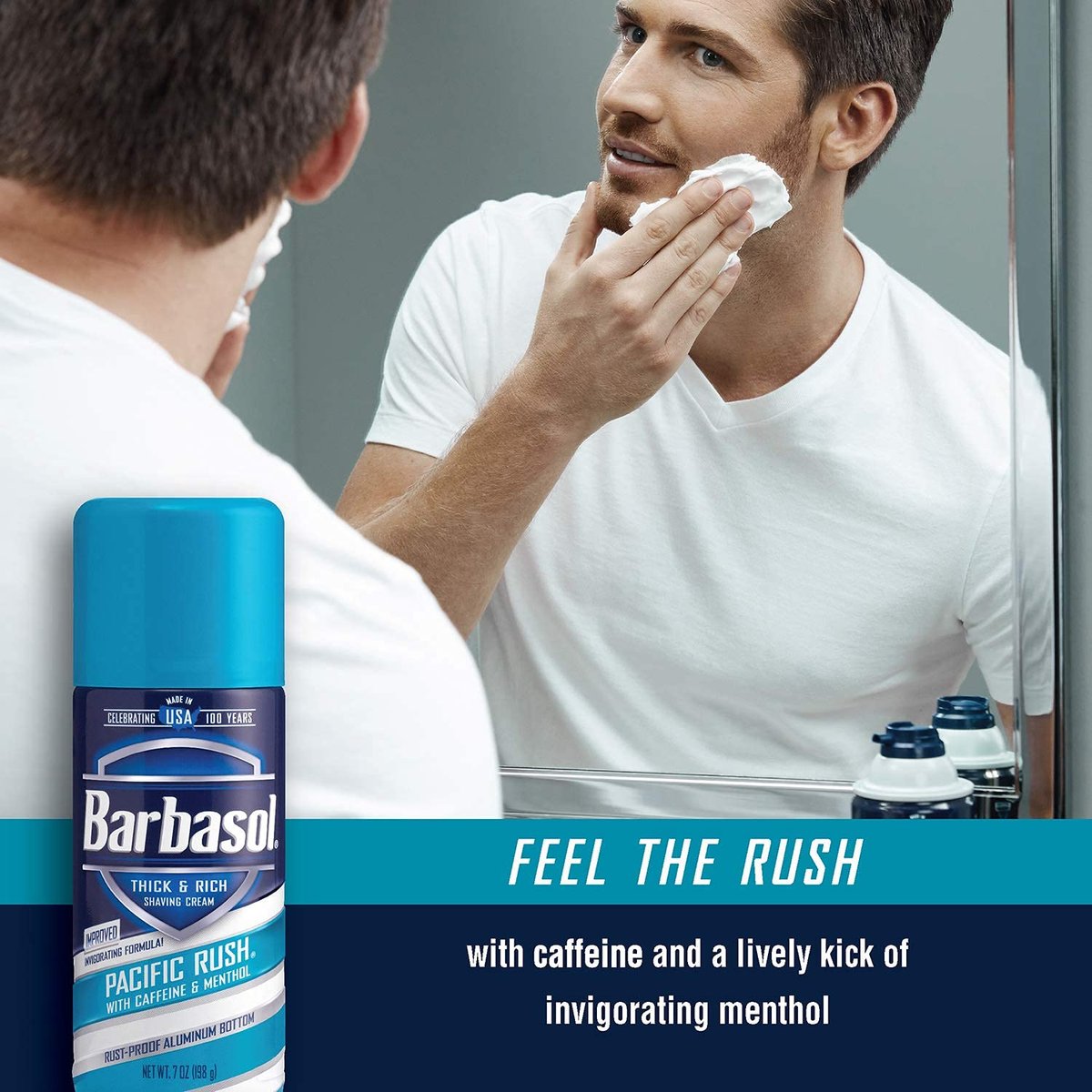 Barbasol Pacific Rush Thick and Rich Shaving Cream, 7 oz (Pack of 6) – Refreshing Menthol Scent Avelisse