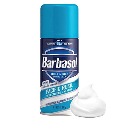 Barbasol Pacific Rush Thick and Rich Shaving Cream, 7 oz (Pack of 6) – Refreshing Menthol Scent Avelisse