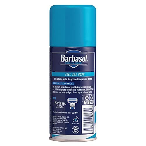Barbasol Pacific Rush Thick and Rich Shaving Cream, 7 oz (Pack of 6) – Refreshing Menthol Scent Avelisse