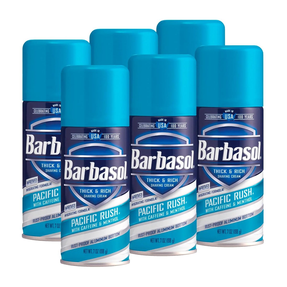 Barbasol Pacific Rush Thick and Rich Shaving Cream, 7 oz (Pack of 6) – Refreshing Menthol Scent Avelisse