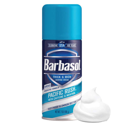Barbasol Pacific Rush Thick and Rich Shaving Cream, 7 oz (Pack of 6) – Refreshing Menthol Scent Avelisse