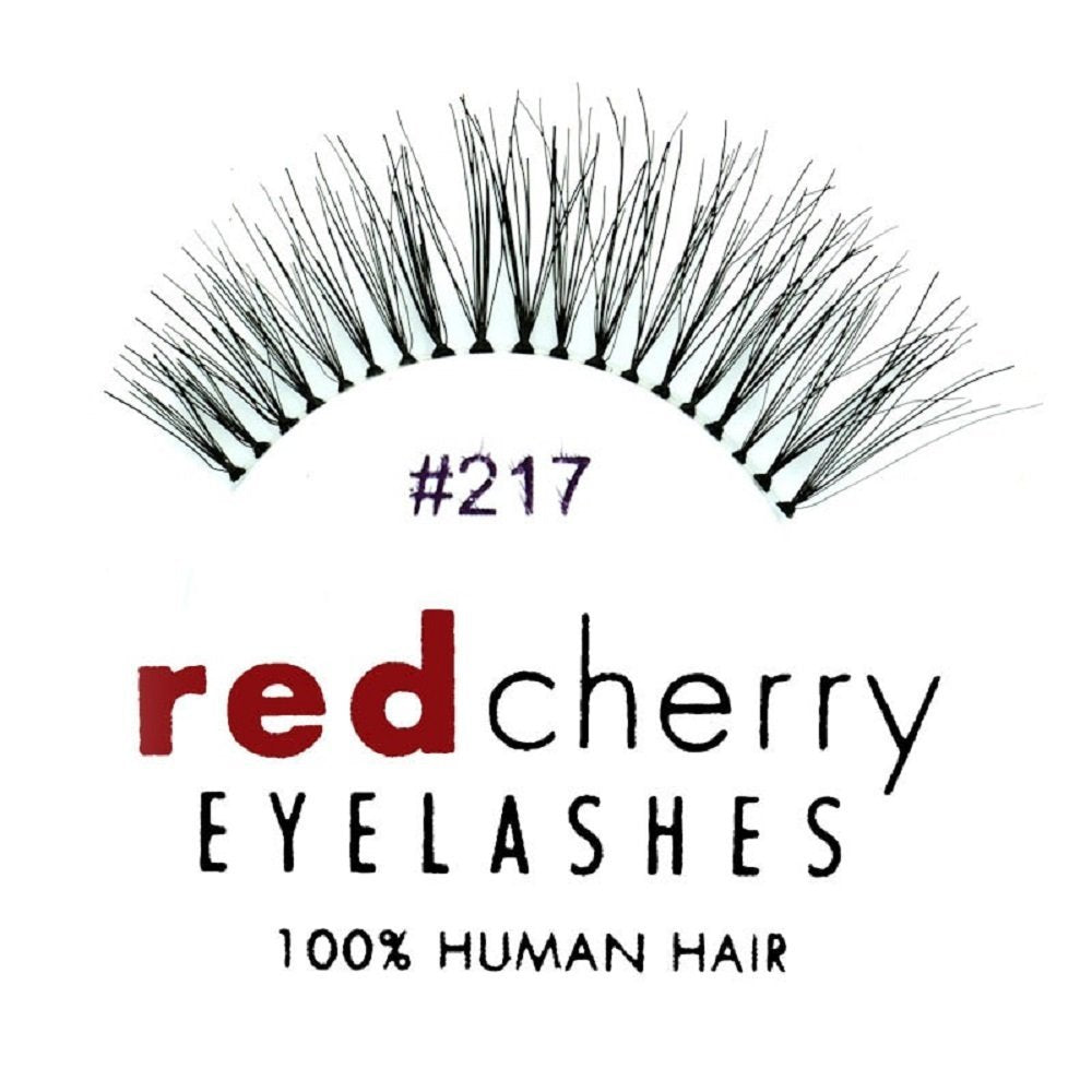 Red Cherry False Eyelashes #217 (Pack of 3 Pairs) – Natural Human Hair Lashes - görsel 3