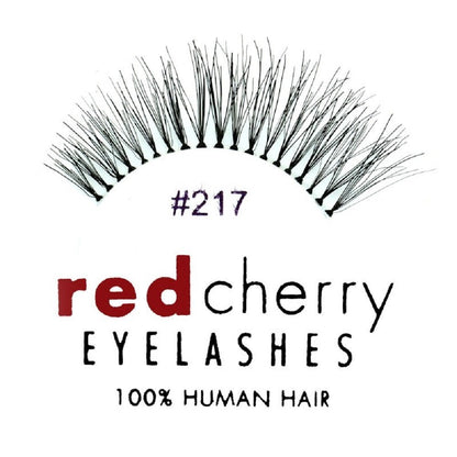 Red Cherry False Eyelashes #217 (Pack of 3 Pairs) – Natural Human Hair Lashes