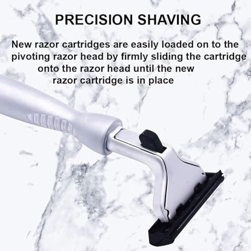 Taconic All-Metal Heavyweight Chrome Razor – Gillette Atra-Compatible Twin Blade Handle with 10 Pivot Plus Personna Blades, Ergonomic Grip, Durable Design Avelisse
