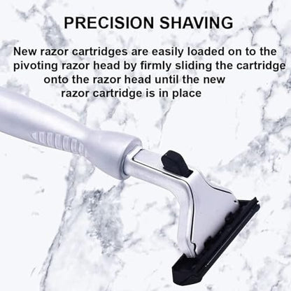 Taconic All-Metal Heavyweight Chrome Razor – Gillette Atra-Compatible Twin Blade Handle with 10 Pivot Plus Personna Blades, Ergonomic Grip, Durable Design Avelisse