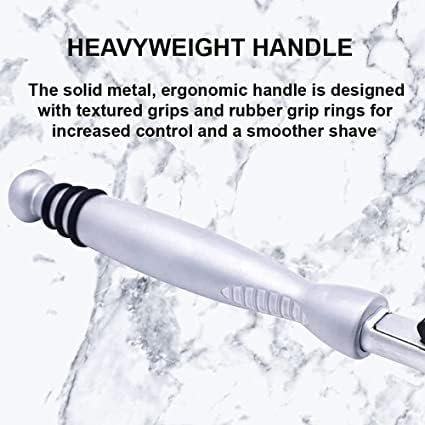 Taconic All-Metal Heavyweight Chrome Razor – Gillette Atra-Compatible Twin Blade Handle with 10 Pivot Plus Personna Blades, Ergonomic Grip, Durable Design Avelisse