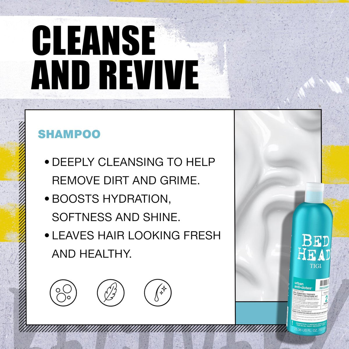 Tigi Bed Head Urban Anti+dotes Recovery Shampoo Damage Level 2 - 25.36 oz Avelisse