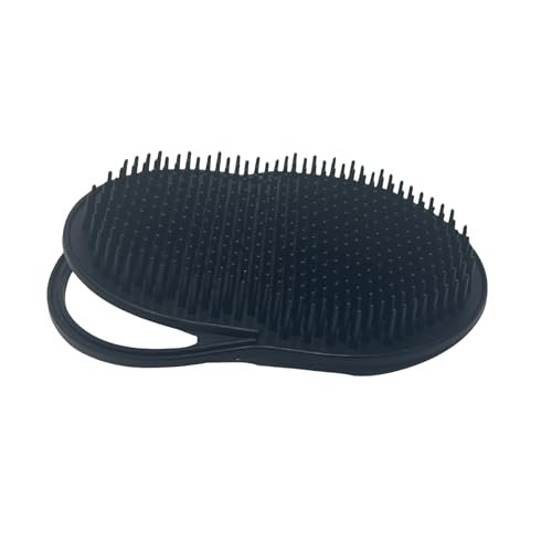 G.B.S Gents Palm Pocket Shampoo Brush Scalp Massager - Black, Round Bristles, Ergonomic Grip, Made in USA - görsel 14