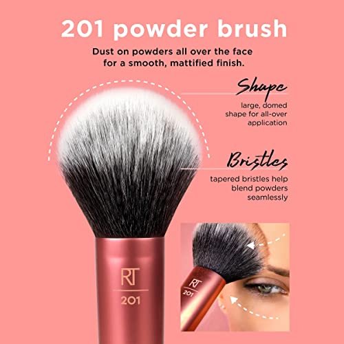 Real Techniques Cruelty Free Powder Brush – Ultra Plush Custom Cut Synthetic Bristles for Flawless Bronzer & Powder Application - görsel 4