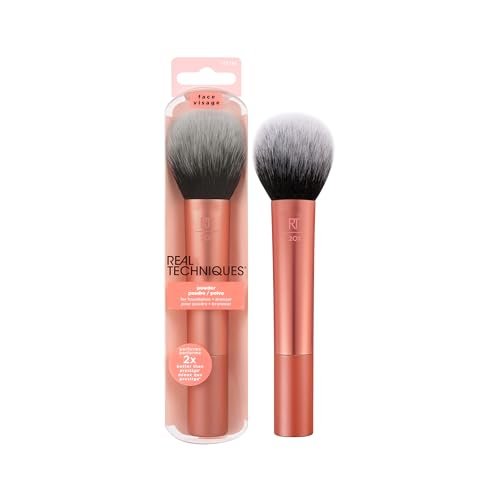 Real Techniques Cruelty Free Powder Brush – Ultra Plush Custom Cut Synthetic Bristles for Flawless Bronzer & Powder Application - görsel 2
