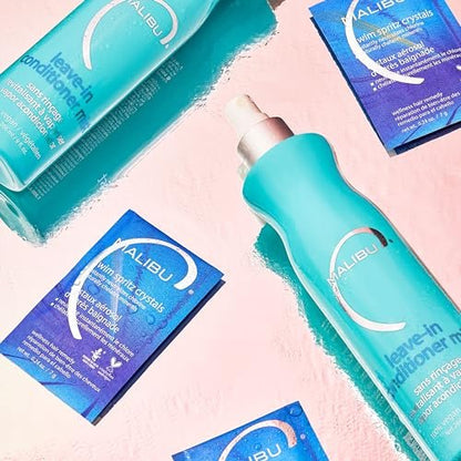 Malibu C Leave In Conditioner & Moisturizing Heat Protectant for Hair - Daily & Post Swim Detangler Spray for Adults & Kids, UV Protection to Help Prevent Color Fading, 9 oz