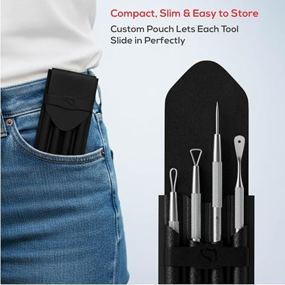 Suvorna Pimple Popper Tool Kit – 4-Piece Stainless Steel Blackhead & Comedone Extractor Set for Facial Extraction Avelisse