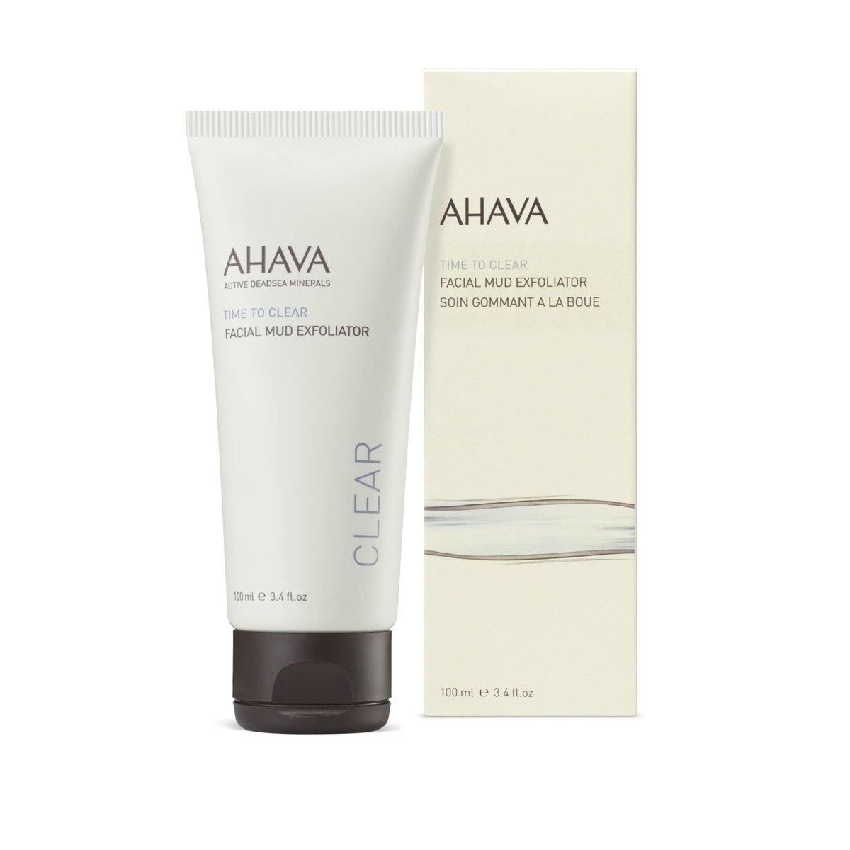 AHAVA Time To Clear Facial Mud Exfoliator – Gentle Dead Sea Mud Scrub for Radiant Skin, 3.4 Fl Oz - görsel 3