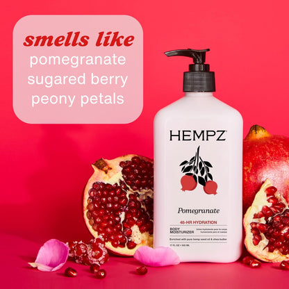 Hempz Pomegranate Herbal Body Moisturizer 2.25 oz - Paraben-Free Anti-Aging Hydrating Cream for All Skin Types