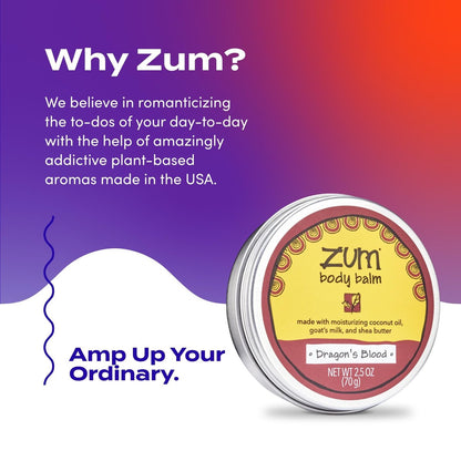 Zum Indigo Wild Body Balm - Dragon's Blood - Natural Moisturizer with Goat's Milk & Shea Butter for Women & Men - 2.5 oz