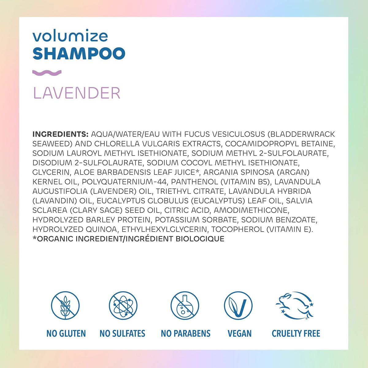 Seaweed Bath Co. Volumize Shampoo, Lavender Scent - 12 oz - Sustainably Harvested Seaweed & Green Algae for Normal to Fine Hair Avelisse
