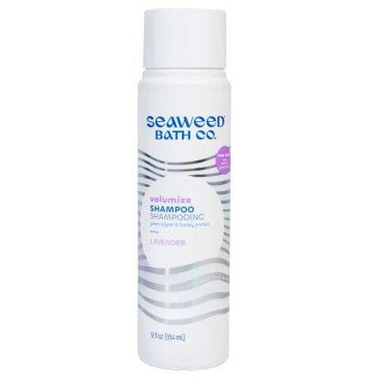 Seaweed Bath Co. Volumize Shampoo, Lavender Scent - 12 oz - Sustainably Harvested Seaweed & Green Algae for Normal to Fine Hair Avelisse