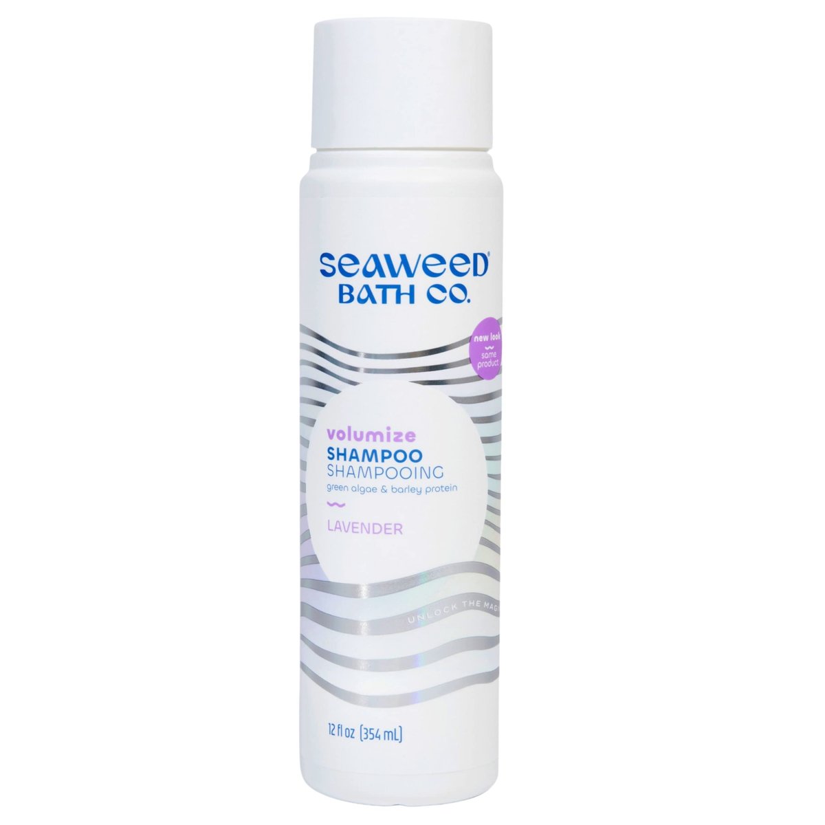 Seaweed Bath Co. Volumize Shampoo, Lavender Scent - 12 oz - Sustainably Harvested Seaweed & Green Algae for Normal to Fine Hair Avelisse