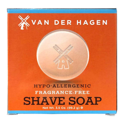 Van Der Hagen Men's Fragrance Free Shave Soap - 3.5 oz - Cream