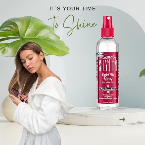 Simply Stylin' Light Silk Hair Spray - Anti-Frizz & Heat Protectant for Natural Hair & Synthetic Wigs - 4 fl oz - görsel 3