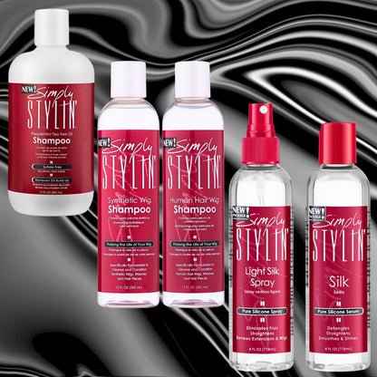 Simply Stylin' Light Silk Hair Spray - Anti-Frizz & Heat Protectant for Natural Hair & Synthetic Wigs - 4 fl oz