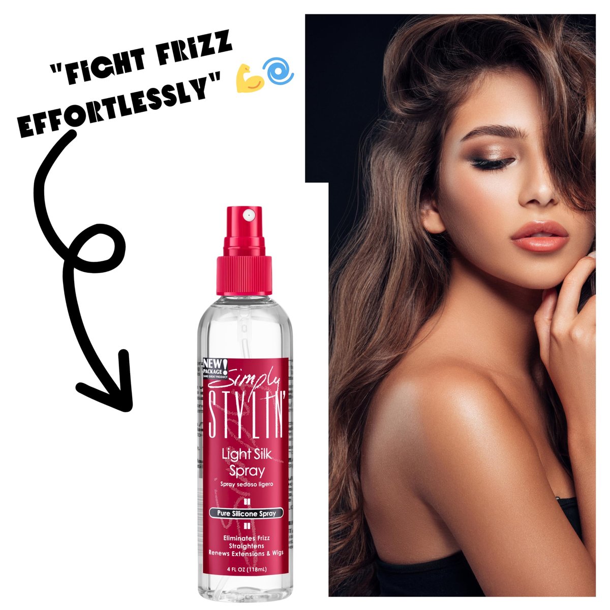 Simply Stylin' Light Silk Hair Spray - Anti-Frizz & Heat Protectant for Natural Hair & Synthetic Wigs - 4 fl oz - görsel 8