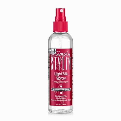 Simply Stylin' Light Silk Hair Spray - Anti-Frizz & Heat Protectant for Natural Hair & Synthetic Wigs - 4 fl oz