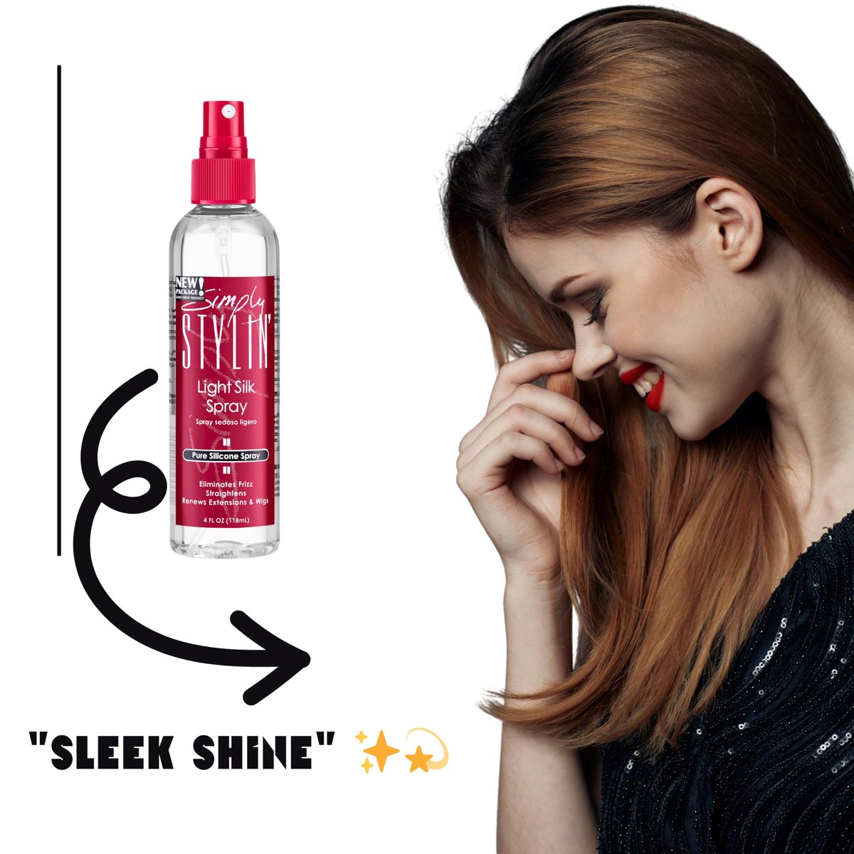 Simply Stylin' Light Silk Hair Spray - Anti-Frizz & Heat Protectant for Natural Hair & Synthetic Wigs - 4 fl oz - görsel 6